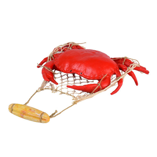 Imagem ENFEITE DECORATIVO CARANGUEIJO VERMELHO NA REDE - NTRE MARES 
