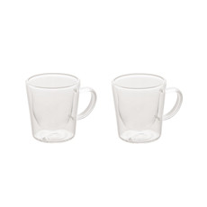 Imagem de JOGO 2 XÍCARAS PARA CAFÉ DUPLA PAREDE DE VIDRO RESISTENTE AO CALOR 100ML - WOLFF - Rojemac Impotacao E Exportacao Ltda
