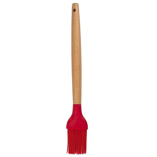 Imagem PINCEL CULINARIO DE SILICONE COM CABO DE BAMBU CHARMY COR VERMELHO - LYOR 