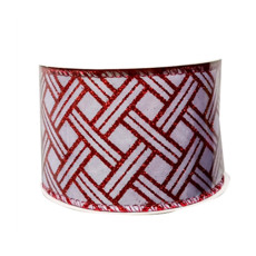 Imagem de FITA NATALINA ARAMADA COR VERMLHO E BRANCO 6,3CM X 9,14M - GRILLO 52518 - Grillo Ltda