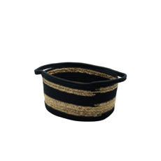 Imagem de CESTO EM CORDA DE ALGODÃO M COR PRETO 38X22X16CM - GRILLO 951825 - Grillo Ltda