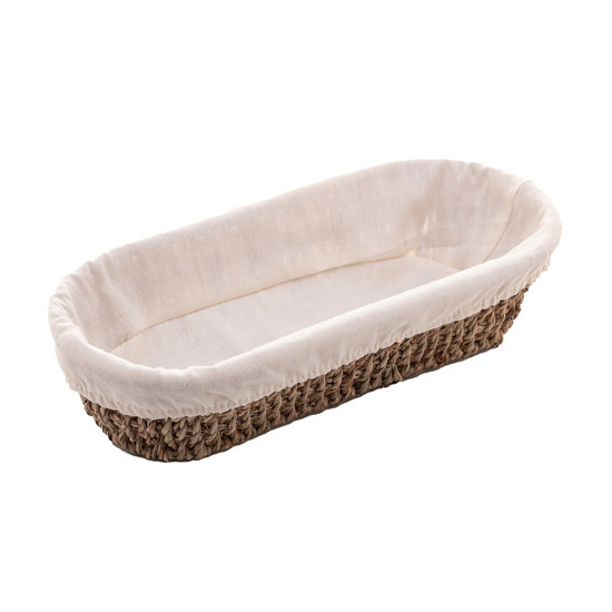 Imagem CESTA OVAL DE SISAL COM FORRO EM TECIDO 28CM X 12CM X 6,5CM - WOLFF