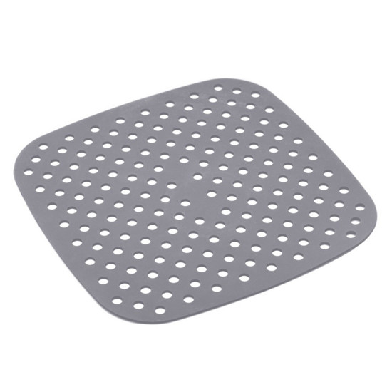 Imagem TAPETE PROTETOR DE SILICONE PARA AIR FRYER QUADRADO CINZA 18,5CM - LYOR