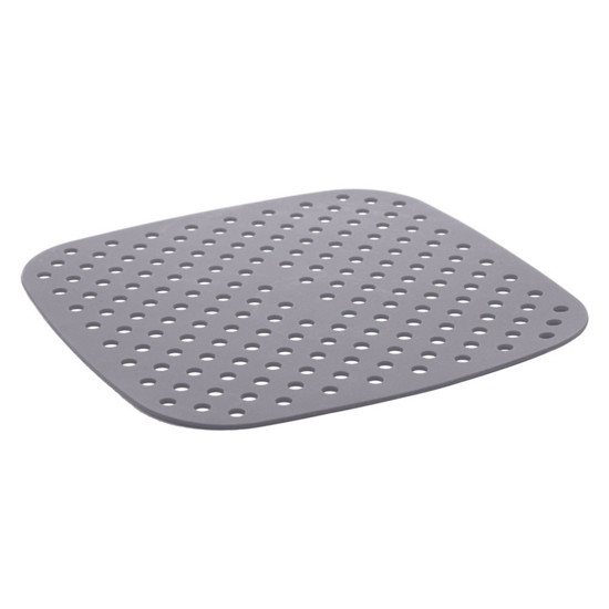 Imagem TAPETE PROTETOR DE SILICONE PARA AIR FRYER QUADRADO CINZA 18,5CM - LYOR