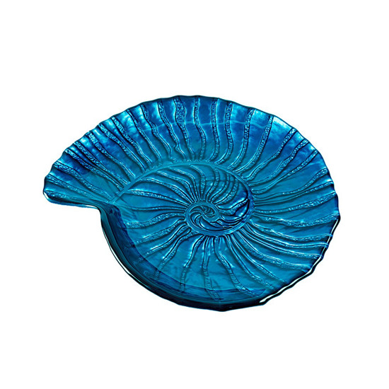 Imagem CENTEO DE MESA EM FORMATO DE CONHA DO MAR COR AZUL DEKOR-SNAIL 25CM - VYLUX 