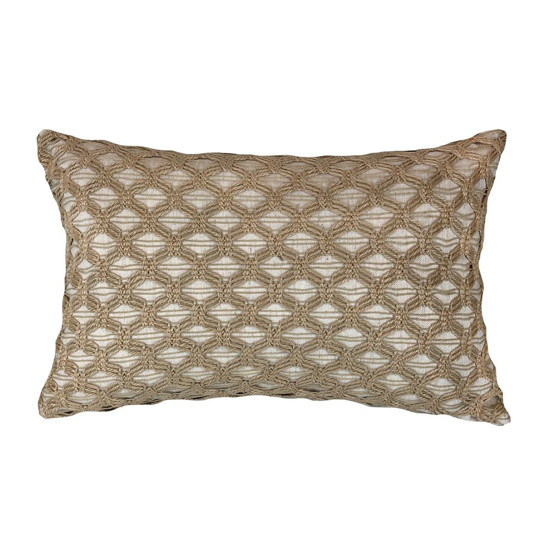 Imagem ALMOFADA CROCHE RENDADO 35X52CM COR BEGE - DECORTEXTIL