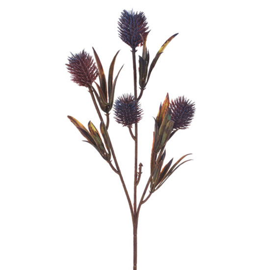 Imagem HASTE DECORATIVA DE CARDO SILVESTRE LAVANDA EM PLÁSTICO MOLDÁVEL 41X7CM - GRILLO