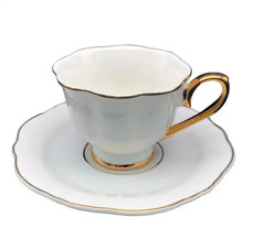 Imagem de JOGO DE 12 PEÇAS PARA CAFÉ EM NEW BONE CHINA COM BORDA DOURADA 90ML COR BRANCA - L'HERMITAGE - Full Fit Industria Importacao E Comercio Ltda.