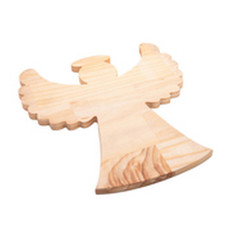 Imagem de TÁBUA ANJO EM MADEIRA PINUS 30CM X 35CM X 1,5CM - WOODART - Rojemac Impotacao E Exportacao Ltda