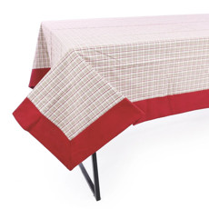 Imagem de TOALHA DE MESA XADREZ COR VERMELHO, BEGE E BRANCO 180X140CM - CROMUS  - Cromus Embalagens Ind. E Com. Ltda