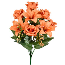 Imagem de BUQUÊ MISTO ROSA E LIRIO X12 CARAMELO 26X45CM - GRILLO 53552 - Grillo Ltda