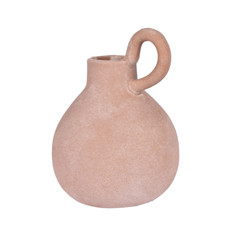 Imagem de VASO DECORATIVO MINIMALISTA COM ALÇA DE CERÂMICA COR TERRACOTA 11,6X15,3CM GRILLO 55928 - Grillo Ltda
