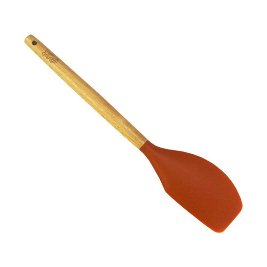 Imagem ESPÁTULA CUCINA DE SILICONE COM CABO EM MADEIRA A31,5CM TERRACOTA - FRACALANZA