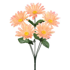 Imagem de HASTE BUQUÊ DECORATIVO DE GERBERA SALMÃO EM PLÁSTICO MOLDÁVEL 28X15 CM - GRILLO - Grillo Ltda