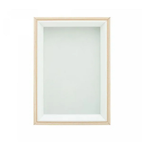 Imagem PORTA-RETRATO DE MDF 15CM X 20CM COR BEGE E BRANCO 