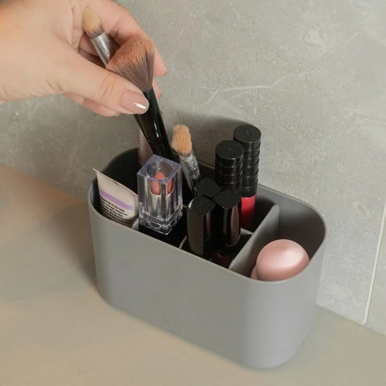 Imagem ORGANIZADOR DE MAQUIAGEM BOLD COR CHUMBO 8,4X16,8X9,8CM 1 LITRO 