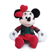 Imagem de MINNIE DE PELÚCIA COM ROUPA XADREZ  VERDE E VERMELHO 20CM - CROMUS - Cromus Embalagens Ind. E Com. Ltda