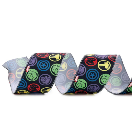 Imagem FITA DECORATIVA DE CETIM OS VINGADORES 6,3CM X 9,14 METROS - CROMUS 