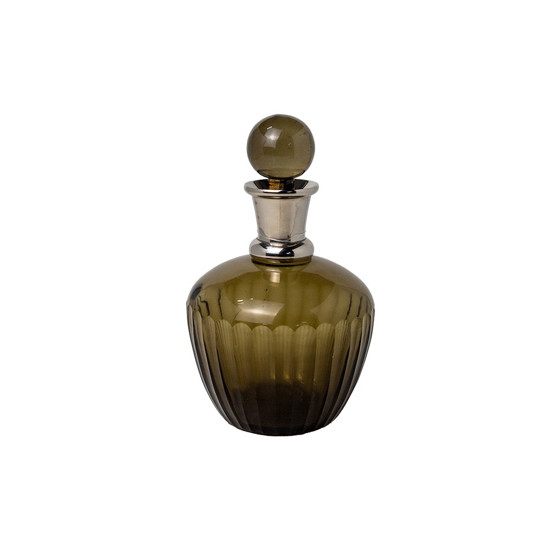 Imagem GARRAFA DECORATIVA EM VIDRO COR FUMÊ 22CM - MABRUK 