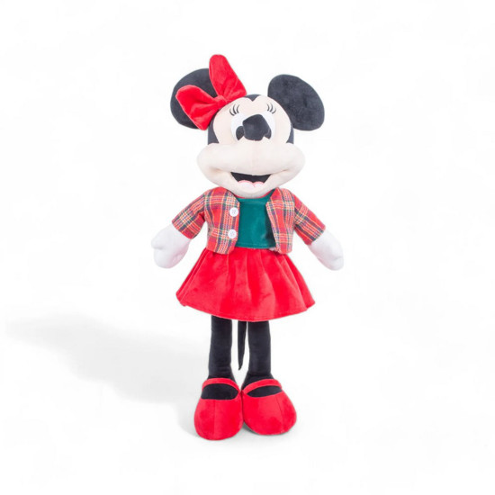 Imagem MINNIE EM PÉ COM ROUPA XADREZ COR VERMELHO COM VERDE EM POLIÉSTER 62X32X20CM CROMUS 