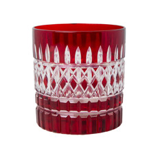 Imagem de COPO BAIXO PARA WISKY EM CRISTAL COR VERMELHO 8,5X8,5X9CM  - Lucatti Artes E Decoracoes Ltda