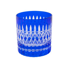 Imagem de COPO BAIXO PARA WISKY EM CRISTAL COR AZUL 8,5X8,5X9CM  - Lucatti Artes E Decoracoes Ltda