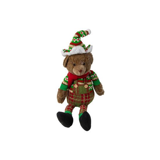 Imagem BONECO DECORATIVO URSO NATALINO COLORIDO EM POLIÉSTER 50X18X10 CM