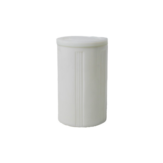 Imagem VASO DECORATIVO EM VIDRO COR BRANCO COM TAMPA 11X11X18,5CM 