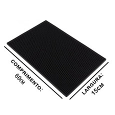 Imagem de TAPETE ESCORREDOR NA COR PRETO EM PVC 60X15 CM - Mimo Importacao Exportacao Ltda