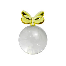 Imagem de ADORNO DECOR EM VIDRO TRANSPARENTE COM BORBOLETA AMARELA 15X12 CM GRILLO 58700 - Grillo Ltda