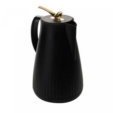 Imagem de GARRAFA TÉRMICA NEW BIRD EM PLÁSTICO PRETA COM DETALHE DOURADO 1L 26X17X15 CM - Rojemac Impotacao E Exportacao Ltda