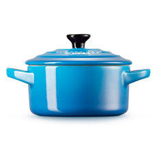 Imagem de MINI COCOTTE EM CERÂMICA AZUL MARSEILLE COM TAMPA 250ML  8X14X11 CM - LE CREUSET - Le Creuset Do Brasil Ltda 