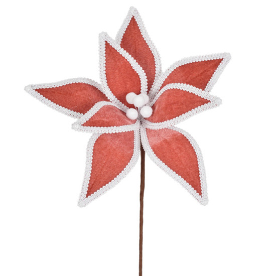 Imagem HASTE DECORATIVA MOLDÁVEL BICO DE PAPAGAIO BLUSH COM BORDA BRANCA 34X28 CM