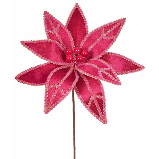 Imagem HASTE NATALINA DECORATIVA BURGUNDY MOLDÁVEL BICO DE PAPAGAIO 45X29 CM - GRILLO 57269