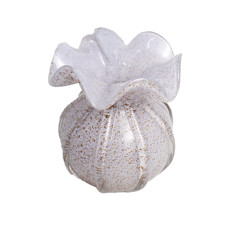 Imagem de VASO DECORATIVO EM VIDRO NA COR PURPURA COM GLITER DOURADO 14X11 CM - GRILLO 58694 - Grillo Ltda