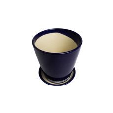 Imagem de VASO MÉDIO DECORATIVO EM CERÂMICA AZUL MARINHO 16X15 CM - GRILLO 968500 - Grillo Ltda