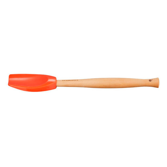 Imagem COLHER DE SILICONE E CABO DE MADEIRA CRAFT LARANJA 2X29X5 CM - LE CREUSET