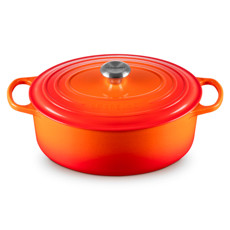 Imagem de PANELA OVAL SIGNATURE LARANJA EM FERRO FUNDIDO COM TAMPA 6,3L 18X31X24 CM - LE CREUSET - Le Creuset Do Brasil Ltda 