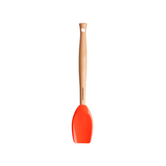 Imagem COLHER DE SILICONE E CABO DE MADEIRA CRAFT LARANJA 2X29X5 CM - LE CREUSET