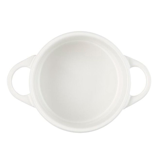 Imagem MINI COCOTTE EM CERÂMICA BRANCO MERINGUE COM TAMPA 250ML  8X14X11 CM - LE CREUSET