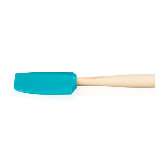 Imagem ESPÁTULA DE SILICONE CRAFT AZUL CARIBE COM CABO EM MADEIRA 1,5X28,5X5,8 CM - LE CREUSET