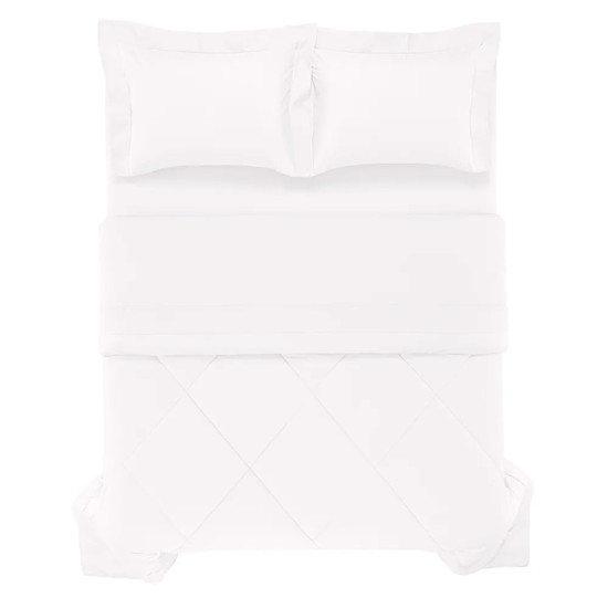 Imagem EDREDOM GRASSO CASAL EM ALGODÃO EGÍPCIO BRANCO 220X270 CM - TRUSSARDI