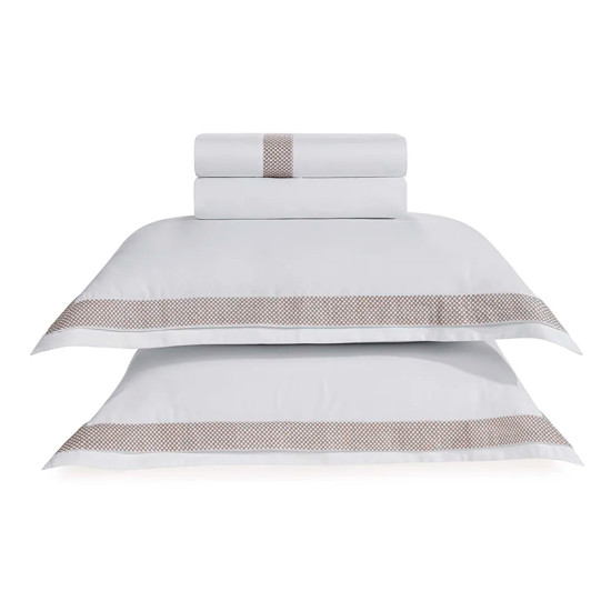 Imagem JOGO DE CAMA QUEEN EM ALGODÃO EGÍPCIO BRANCO LEGNO 280X240 CM - TRUSSARDI
