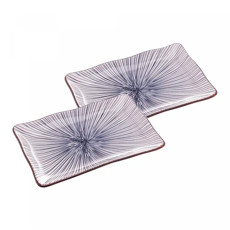 Imagem de CONJUNTO 2 PRATOS RETANGULARES EM PORCELANA PARA SUSHI 20X12 CM - WOLFF - Rojemac Impotacao E Exportacao Ltda