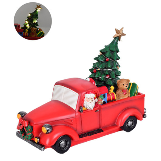 Imagem CARRO NATALINO COM LED DECORATIVO COLORIDO NOEL EM RESINA 13X28X21 CM - GRILLO 56821