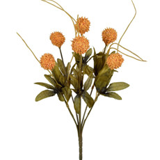 Imagem de BUQUÊ DE 6 FLORES MOSTARDA POMPOM DECORATIVA PERMANENTE EM PLÁSTICO 32X8 CM - GRILLO - Grillo Ltda