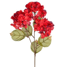 Imagem de HASTE DECORATIVA PERMANENTE DE HORTÊNSIA VERMELHO OUTONO EM PLÁSTICO 71X20CM GRILLO - Grillo Ltda