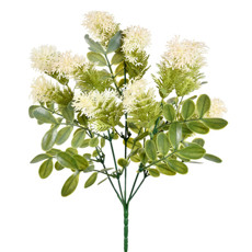 Imagem de BUQUÊ DE FOLHAS DECORATIVAS PERMANENTE CREME EM PLÁSTICO MOLDÁVEL 36X23 CM - GRILLO - Grillo Ltda
