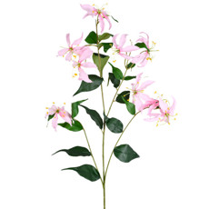 Imagem de HASTE DECORATIVA PERMANENTE DE LÍRIO SILVESTRE ROSA EM PLÁSTICO 125X31 CM - GRILLO - Grillo Ltda