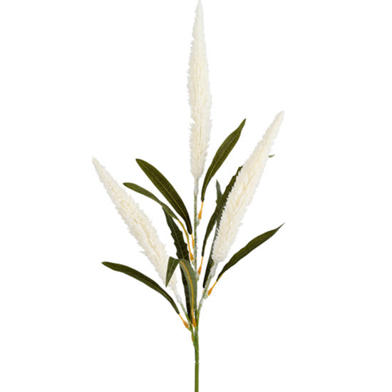 Imagem HASTE DECORATIVA DE RABO DE RAPOSA CREME EM PLÁSTICO MOLDÁVEL 64X13CM - GRILLO